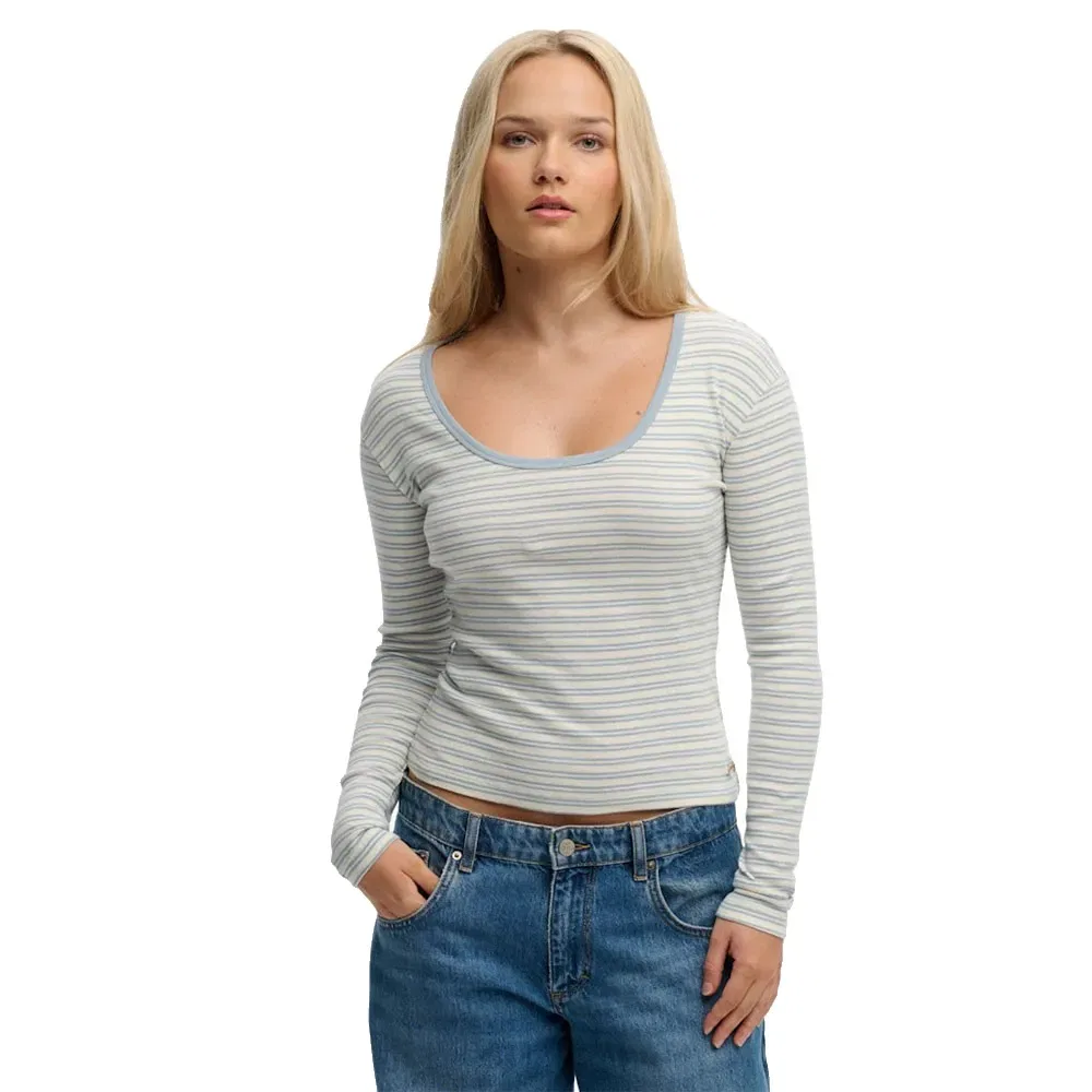 Футболка с длинным рукавом полосатая Athletic Essentials Superdry, серый