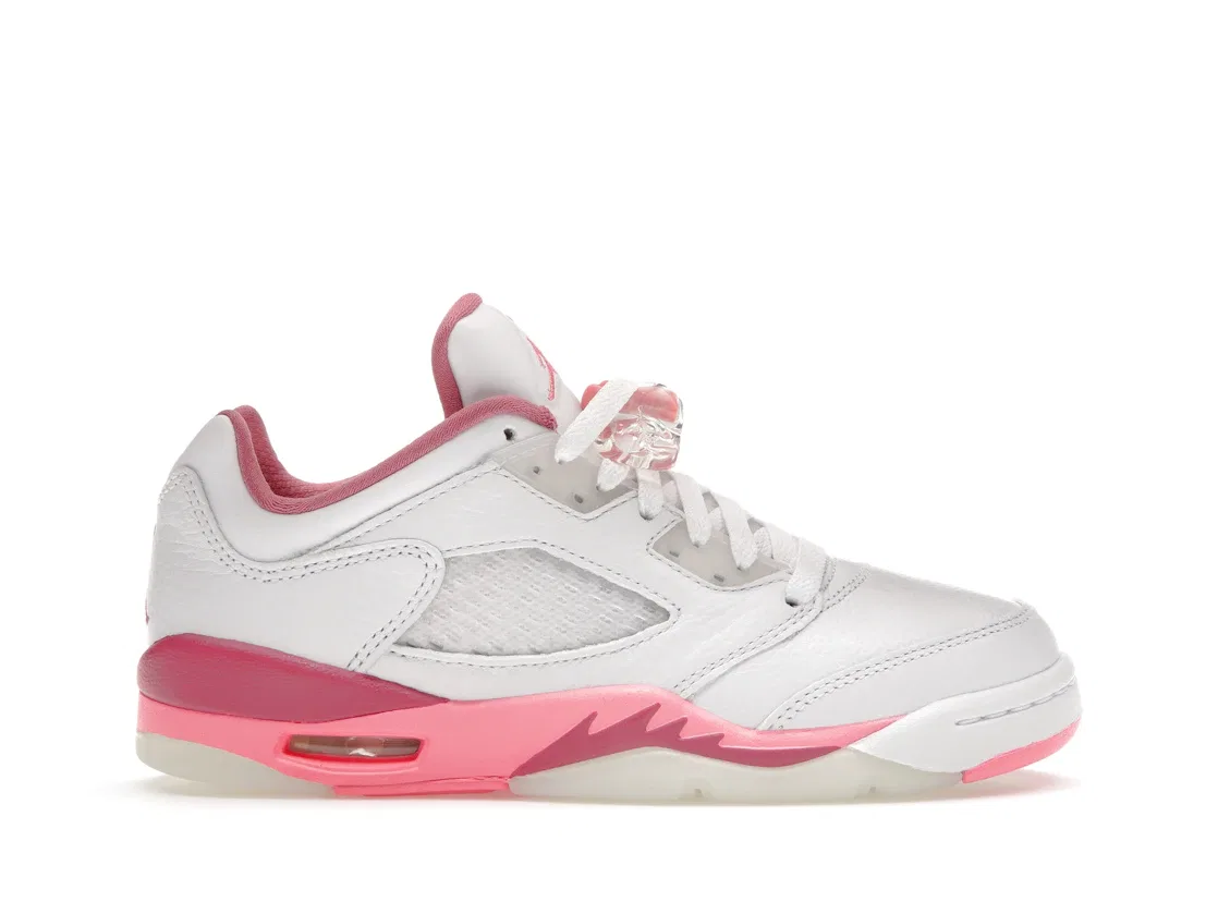 Детские кроссовки Lifestyle с низким верхом Jordan 5 Retro Low Crafted For Her Desert Berry Jordan, White/Coral Chalk-Desert Berry-Black