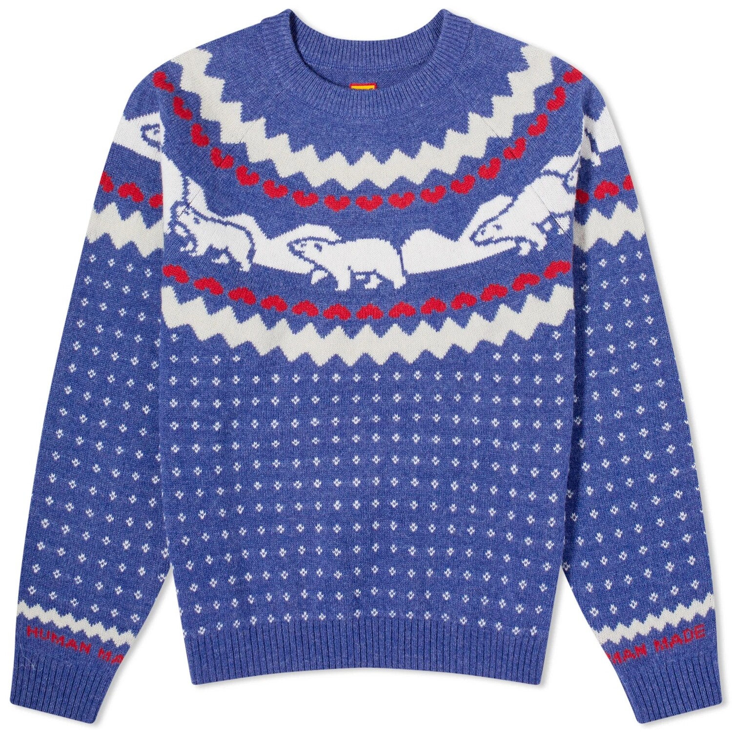 

Джемпер Human Made Nordic Jacquard Knit, синий/светло-серый/краный