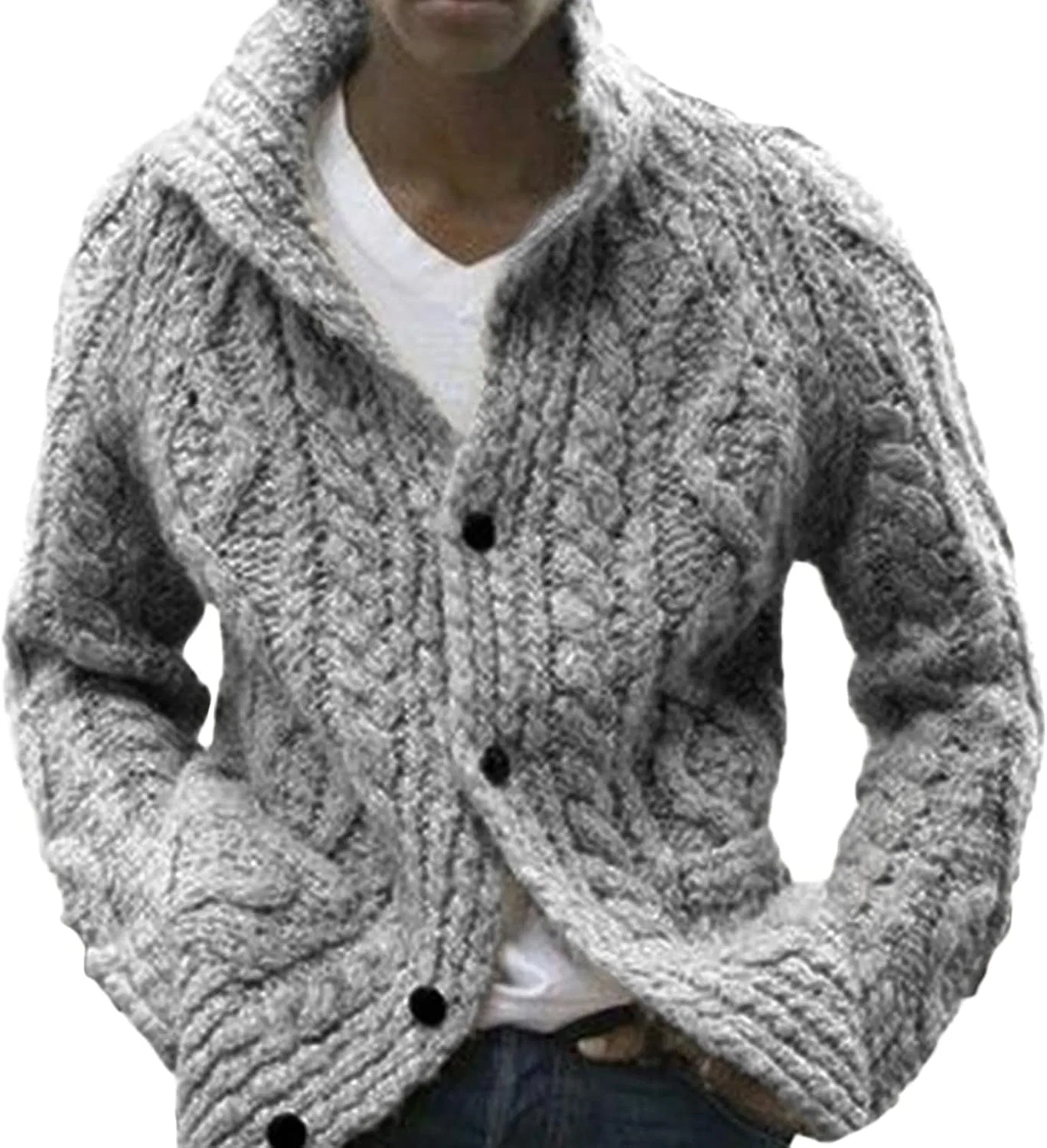 Generic Вязаный джемпер Slim Fit, Gray
