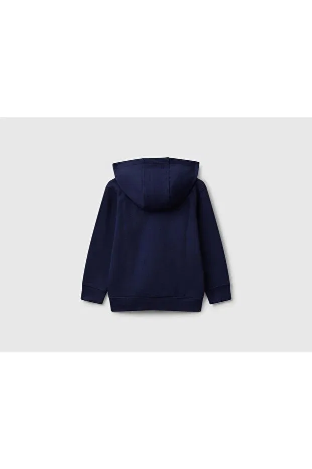 Детский кардиган для мальчиков с капюшоном Benetton, Navy Blue — фото 2