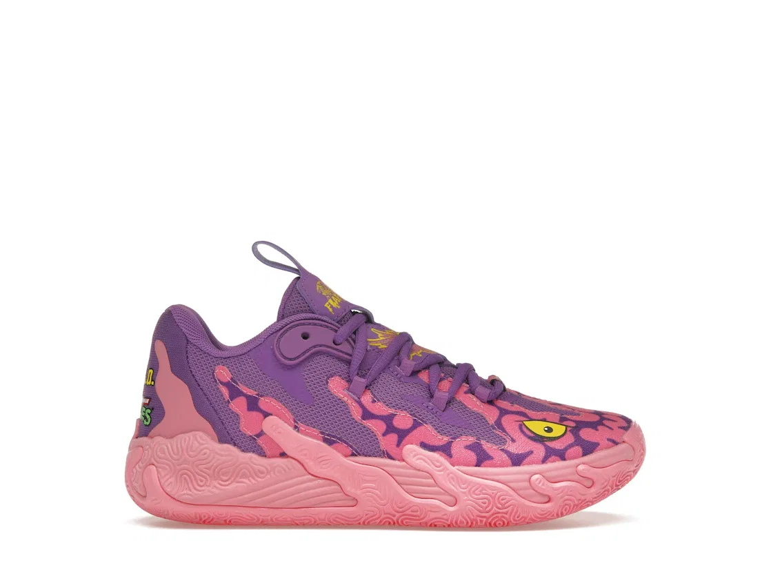 Детские кроссовки с принтом Puma LaMelo Ball MB.03 Lo, Ultra Violet/Fast Pink/Speed Yellow