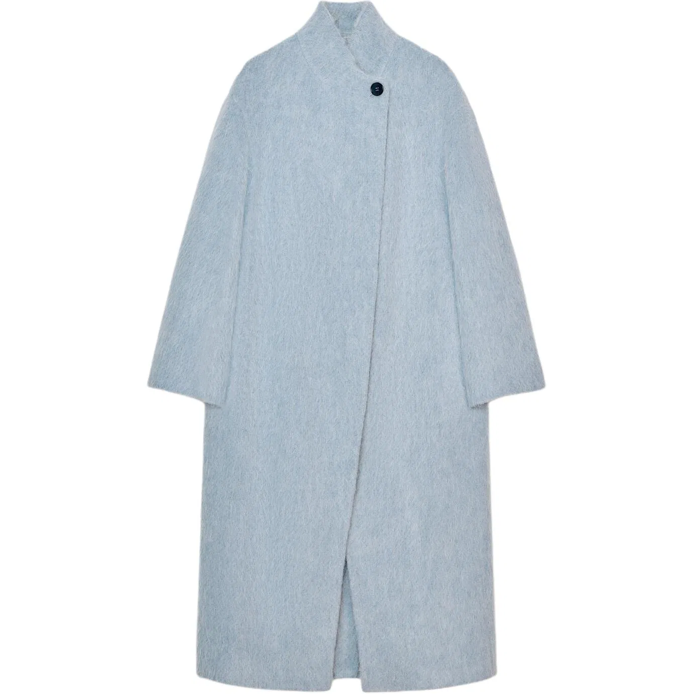 Женское пальто прямого кроя с воротником-стойкой Sky Blue ZARA, Sky Blue