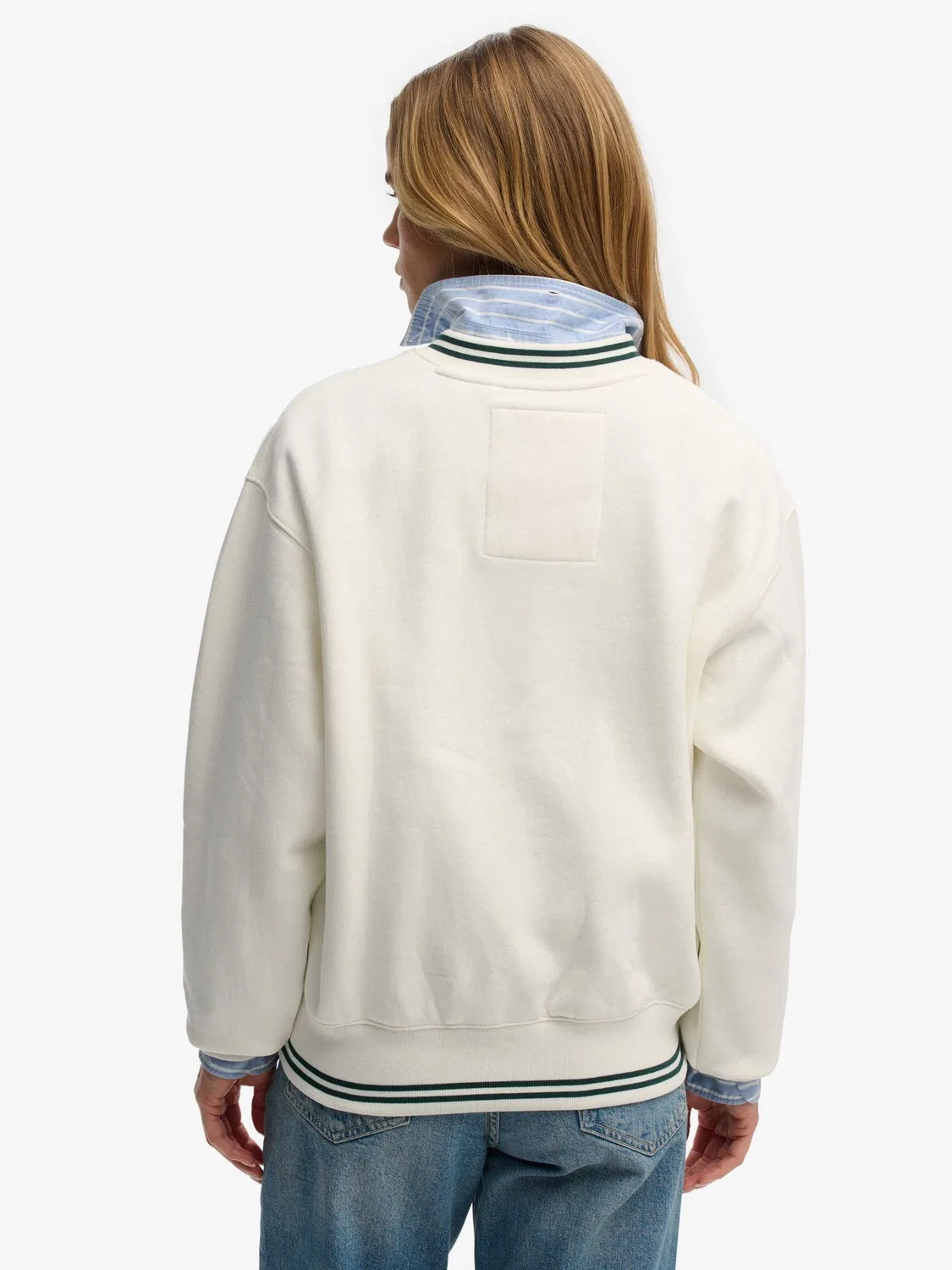 Свитшот с V-образным вырезом Country Club Applique Superdry, кремовый — фото 3