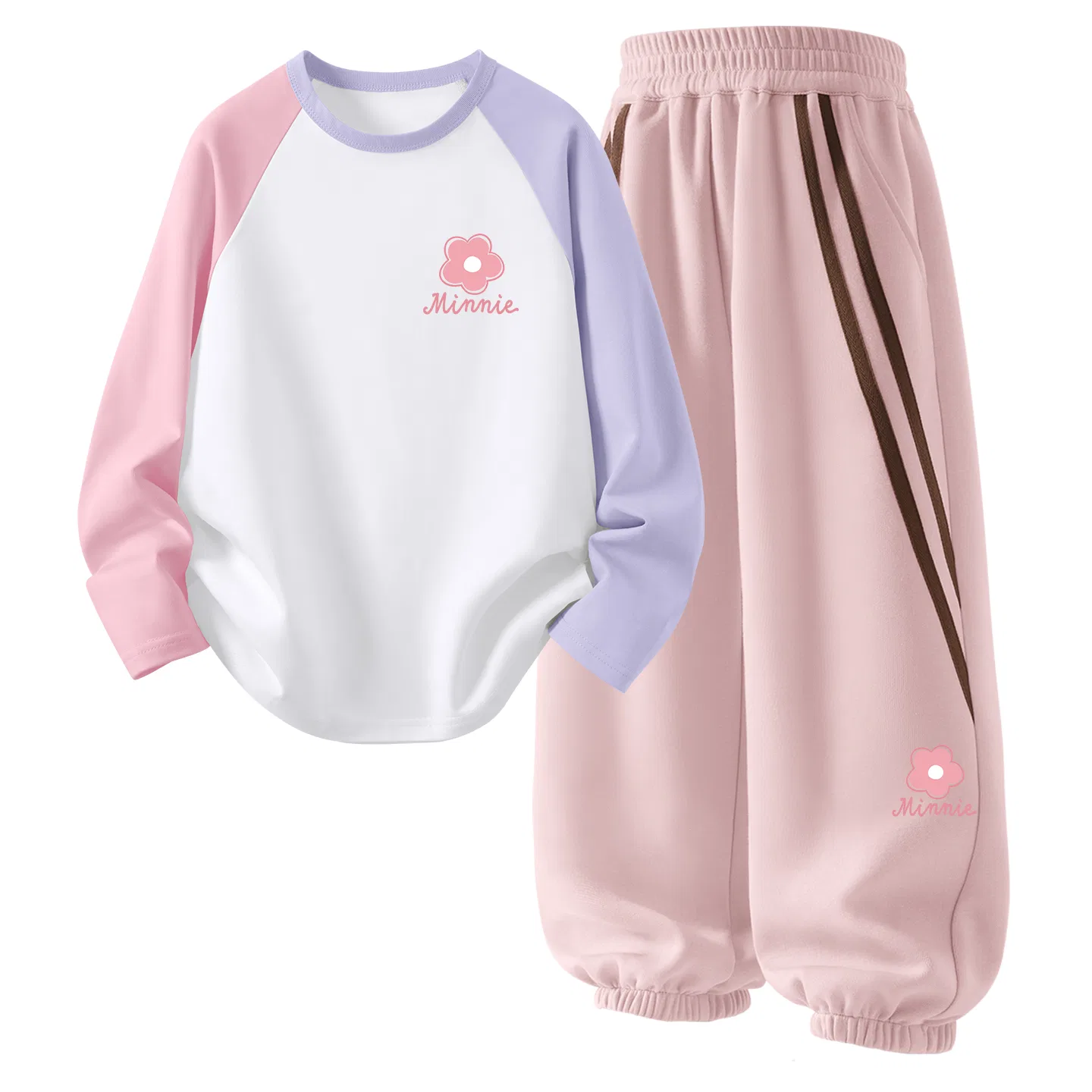 Детский комплект спортивной одежды с длинным рукавом Dini Knot K Disney, Rose Purple/Right Side Bottom Lotus Pink — фото 3