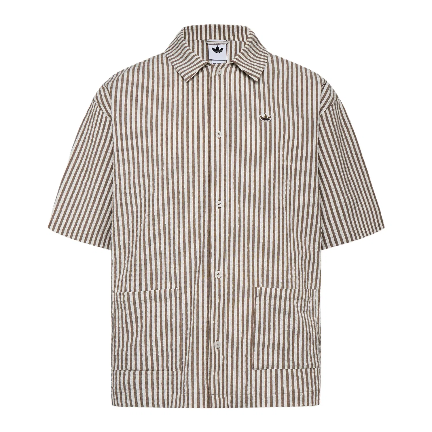 Рубашка мужская с воротником-лацканом Adidas Originals, Khaki Brown/Han Jade White