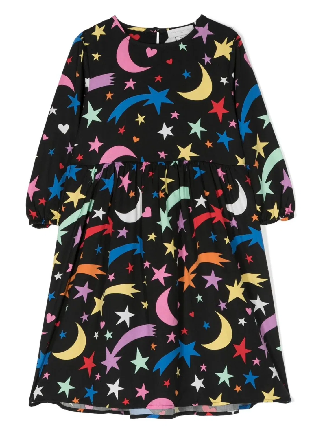 Платье с длинными рукавами и графичным принтом Stella Mccartney Kids, черный