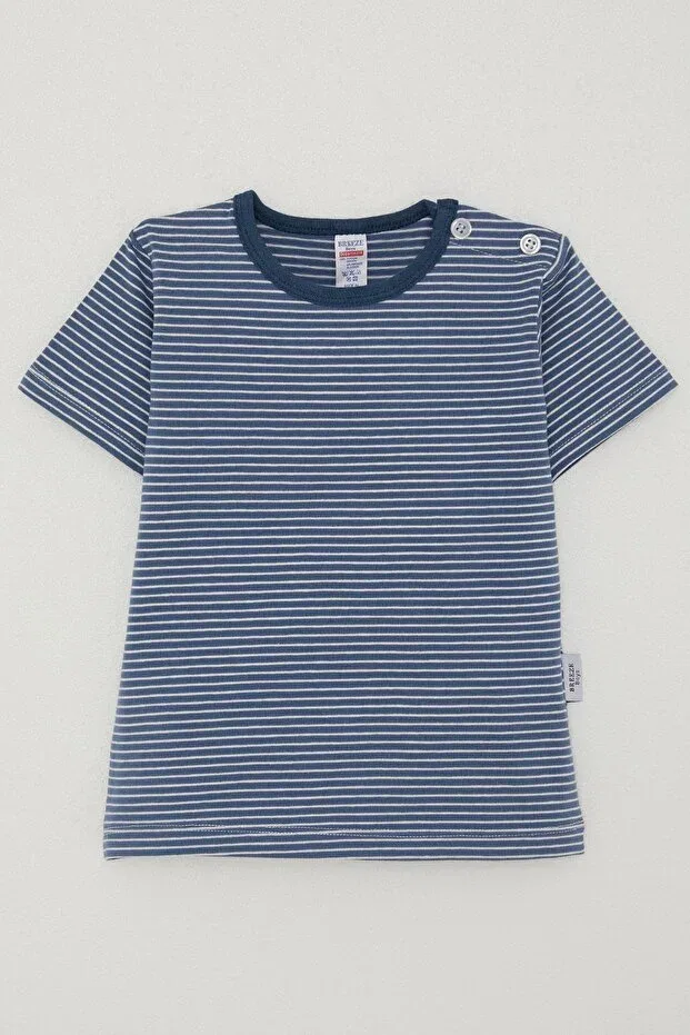 Детская футболка для мальчиков с полоской Breeze, Dark Blue