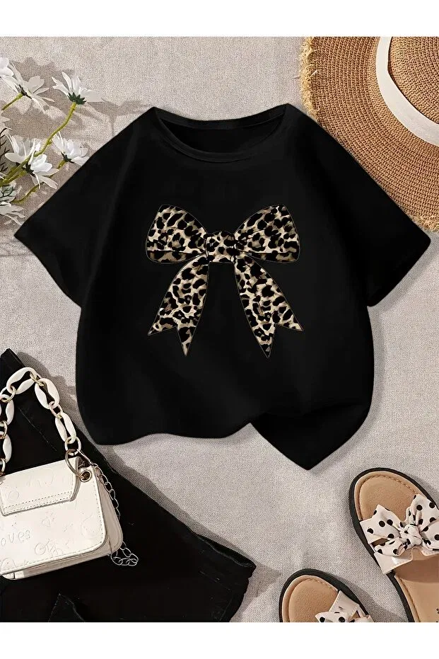 Детская футболка для девочек с принтом Cc Collection, Black