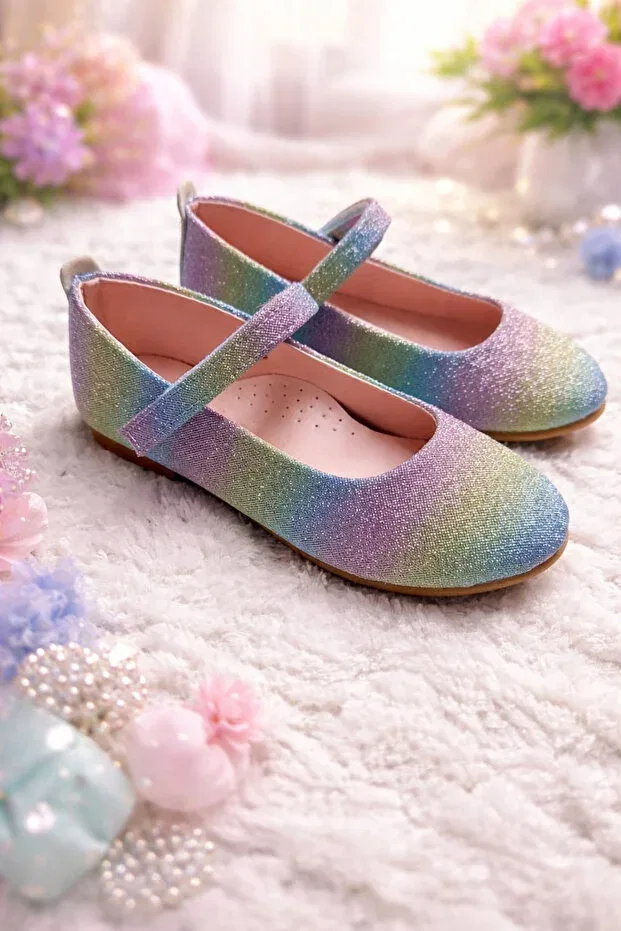 Детские балетки для девочек разноцветные Turkuaz Ayakkabı, Multicolor