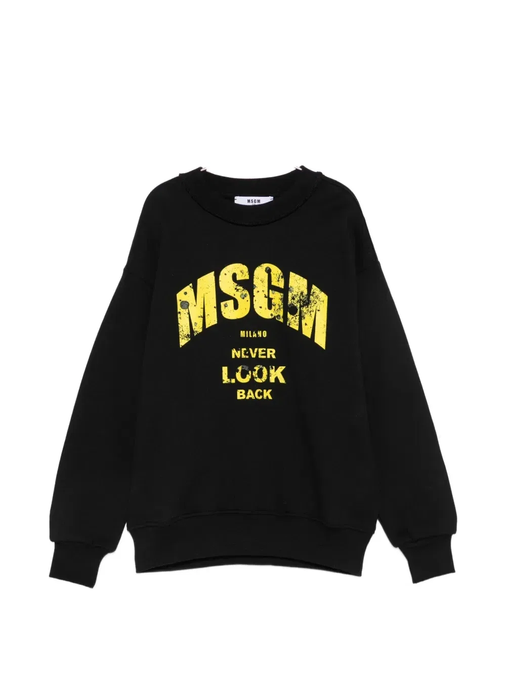 Свитер с принтом-слоганом Msgm Kids, черный