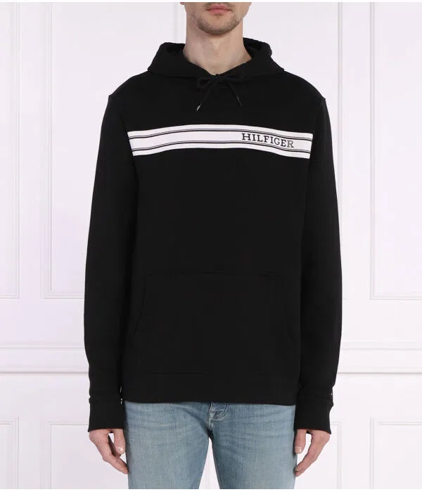 Мужское флисовое худи с капюшоном Tommy Hilfiger, черный
