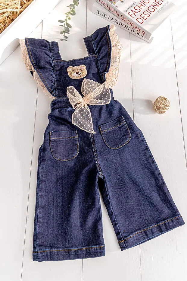 Детский комбинезон джинсовый с воланами Babymod, Navy Blue — фото 2