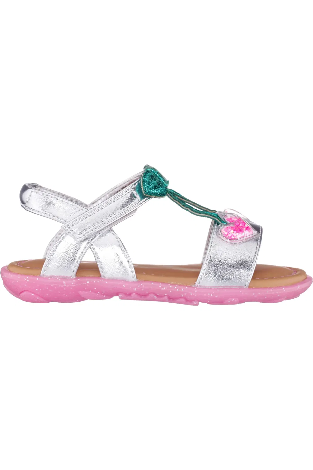 Сандалии детские с блестками Aeden Nina, Silver Metallic — фото 3