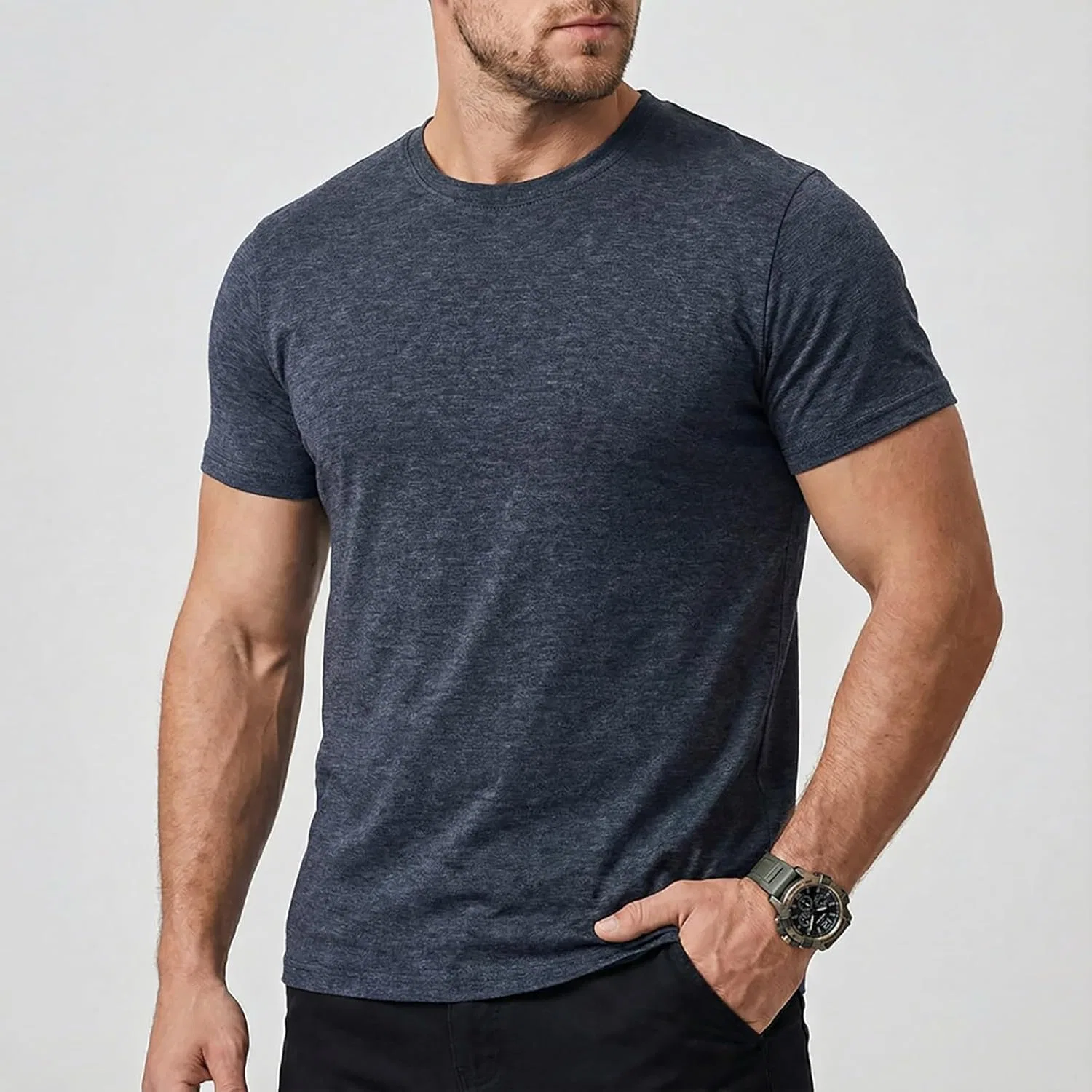 Мужская футболка с круглым вырезом Daily Wear, Dark Blue — фото 2