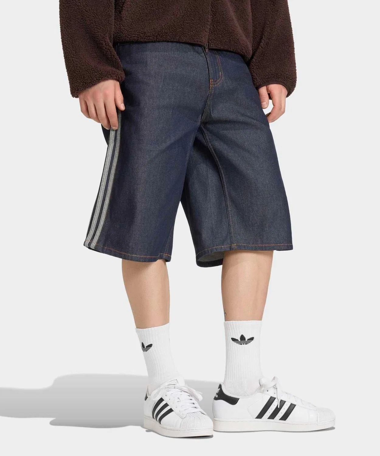 Мужские джинсовые шорты мид-райз с прямым кроем Firebird Adicolor Adidas, Blue