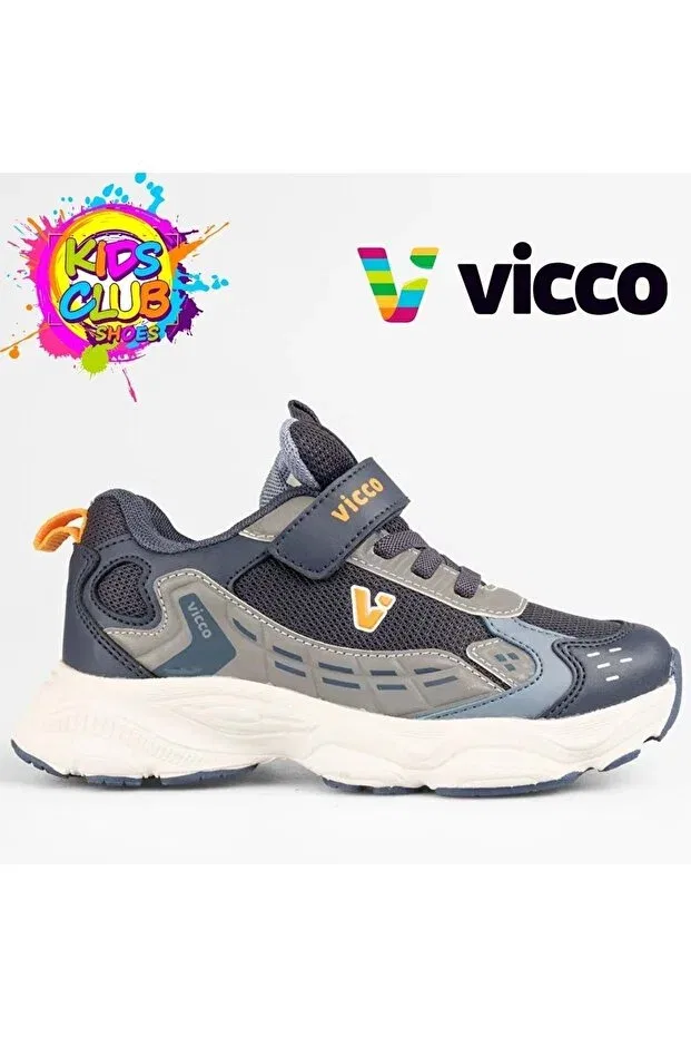 Детские кроссовки для девочек текстильные с ортопедической стелькой Vicco, Navy Blue