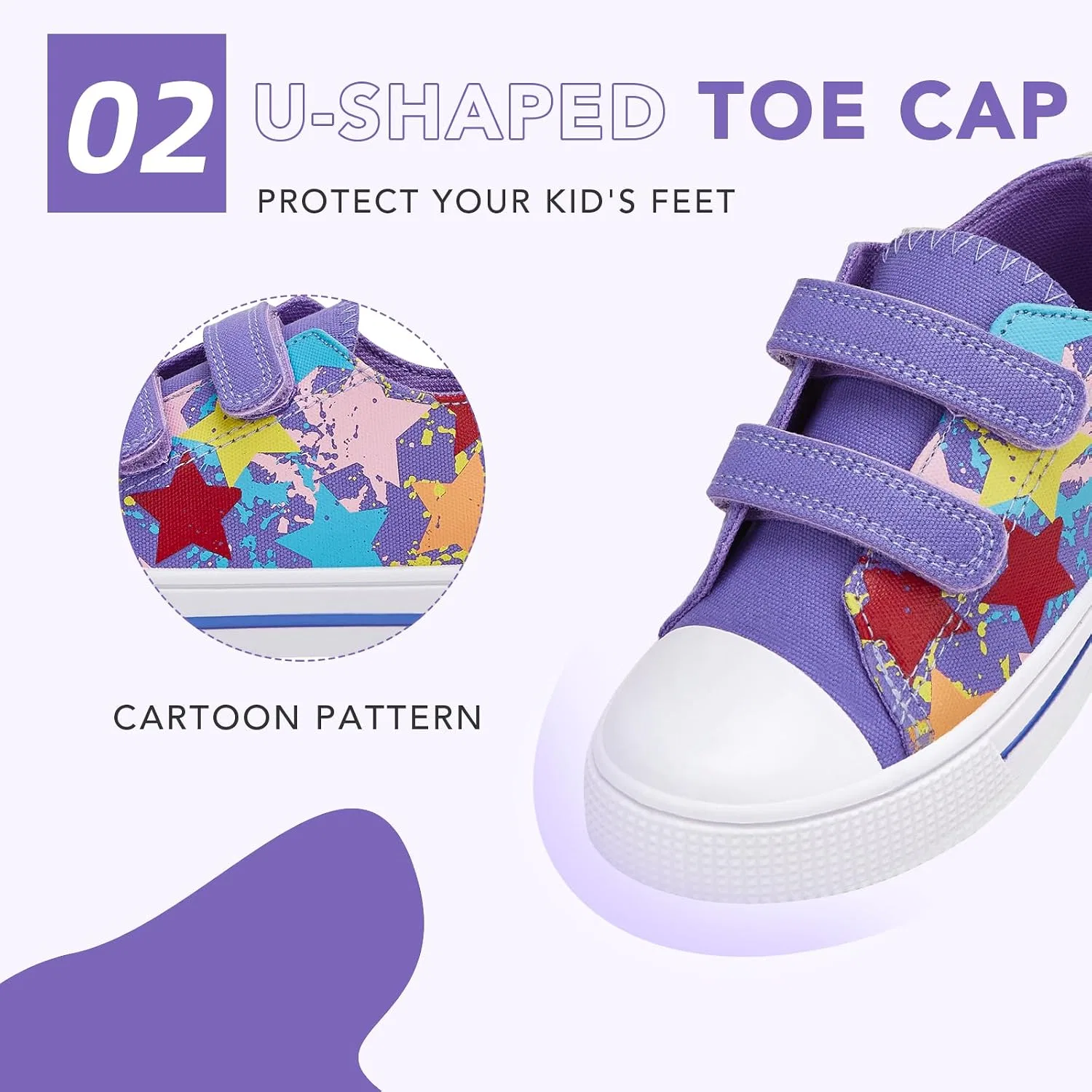 Детские кеды из канваса для девочек и мальчиков FUNCOO PLUS, Colorful Star — фото 4