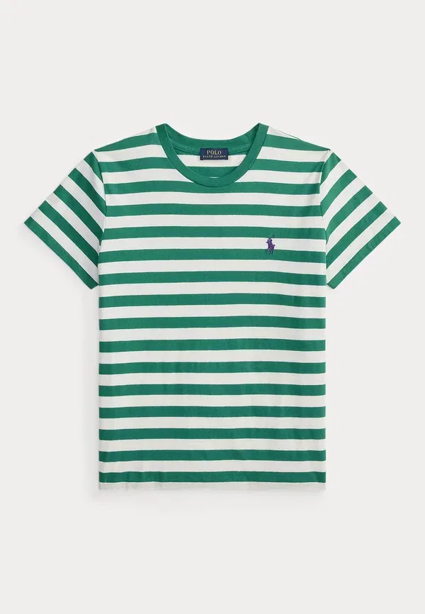 Футболка с полосками из джерси Polo Ralph Lauren, белый/зеленый — фото 4