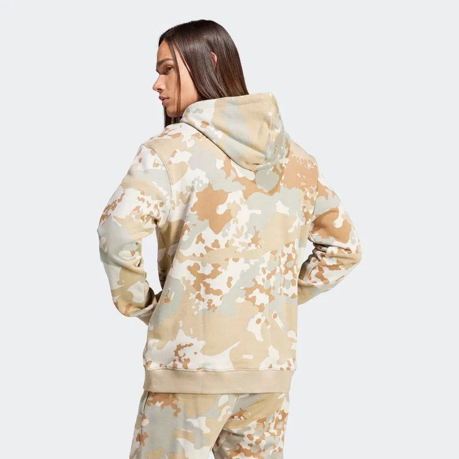 Мужской свитшот с капюшоном и принтом AAC Camo adidas, Бежевый — фото 3