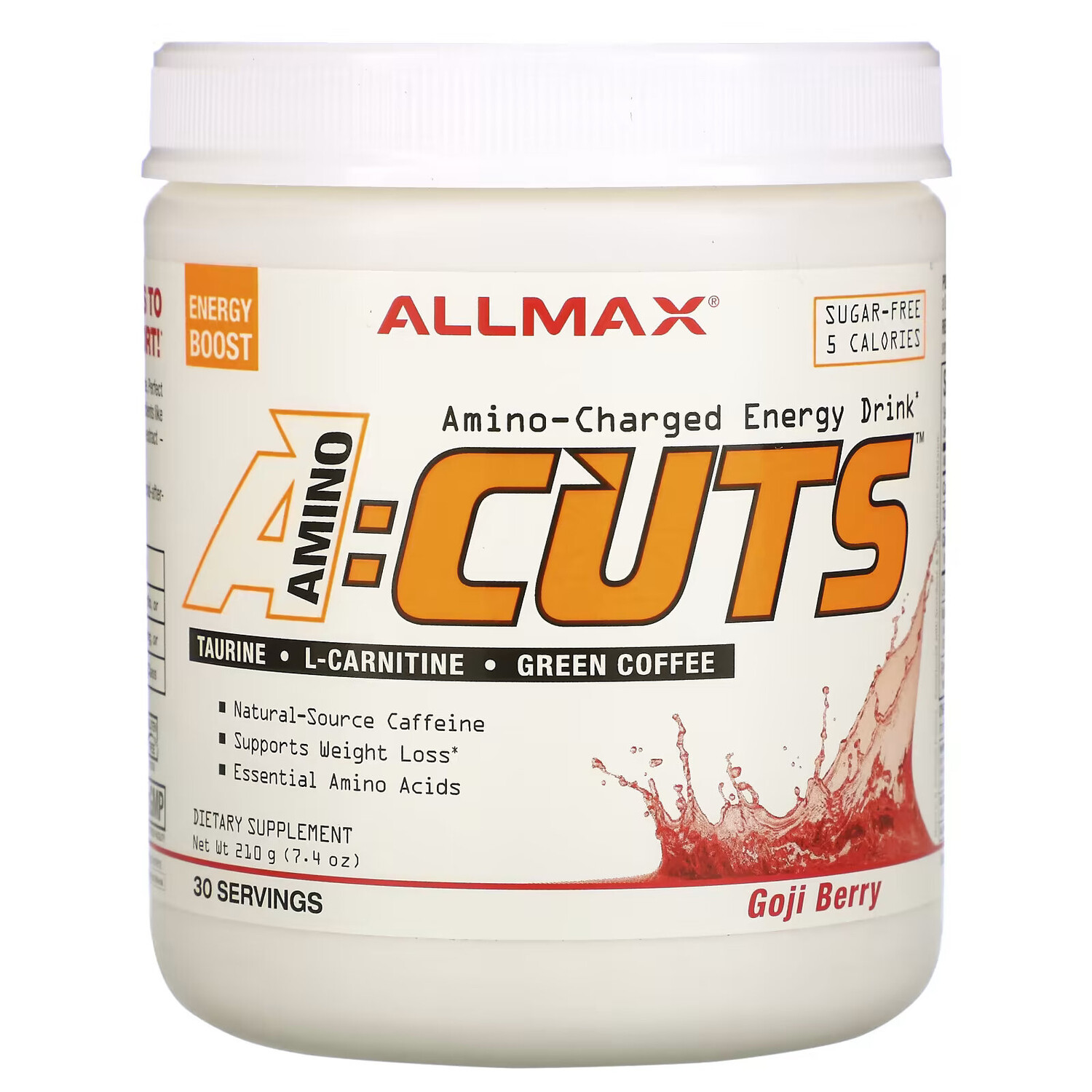 

ALLMAX, ACUTS, энергетический напиток с аминокислотами, ягоды годжи, 210 г (7,4 унции)