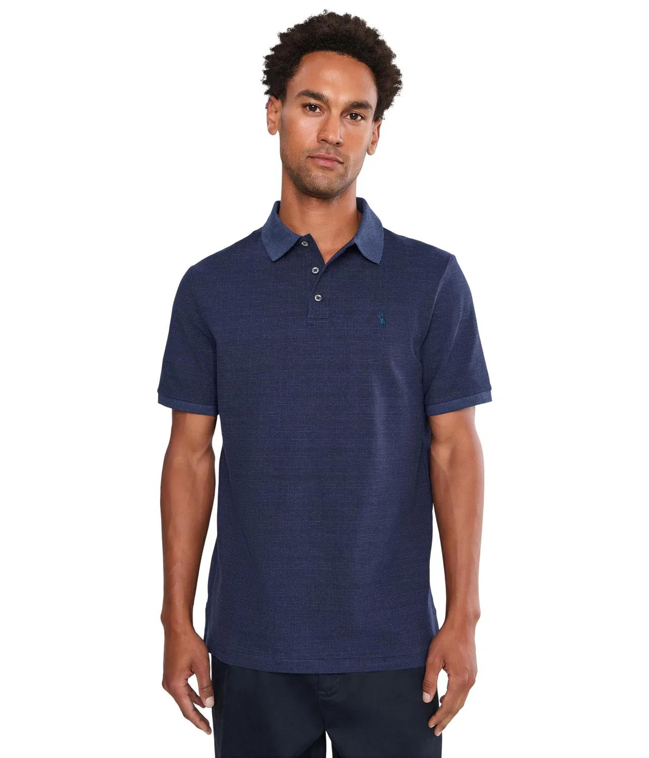 Классическая поло-рубашка из эластичной сетки Polo Ralph Lauren, Small Glen/Spring Navy Heather