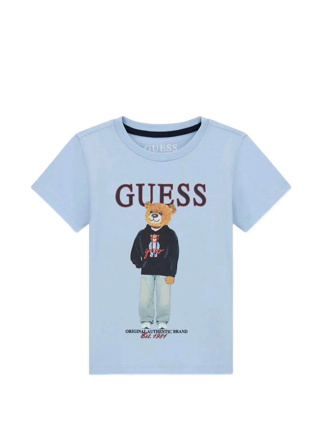Футболка с принтом и логотипом Guess Kids, синий
