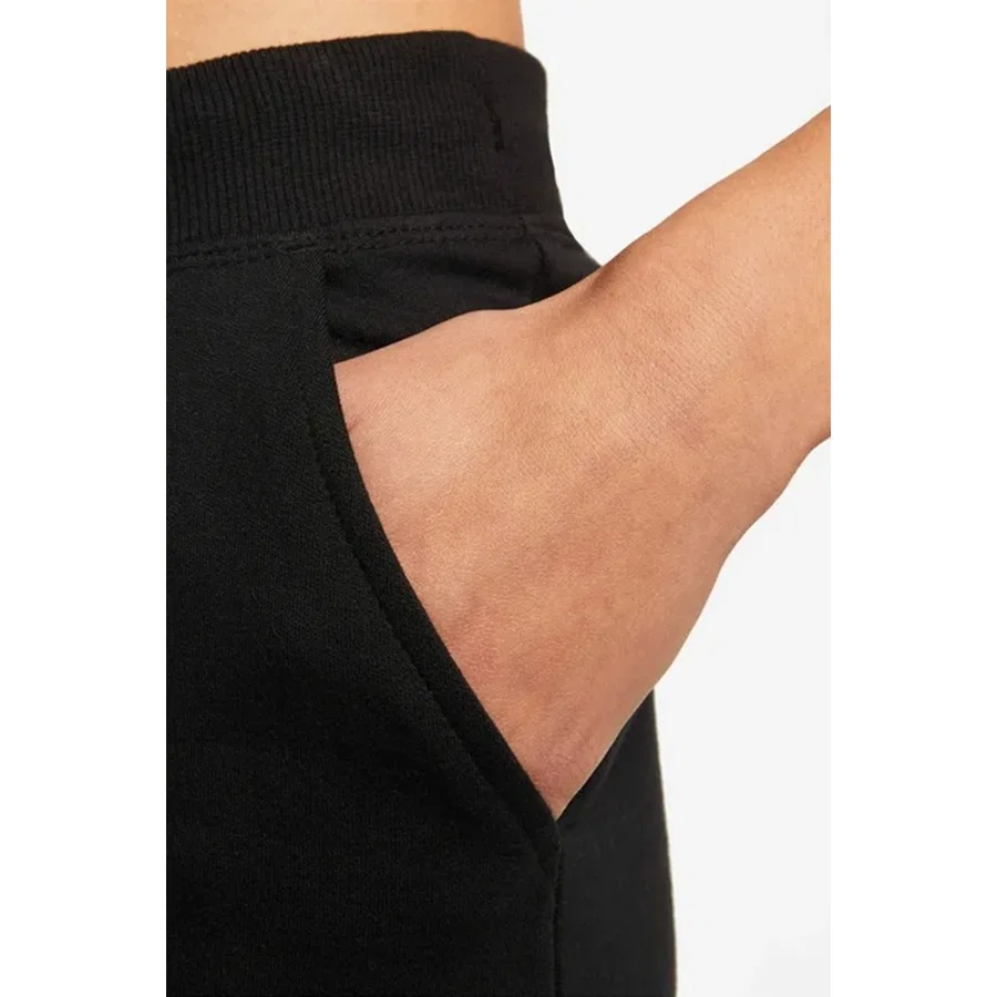 Женские спортивные штаны из флиса с длиной 7/8 Yoga Luxe Nike, Черный — фото 3