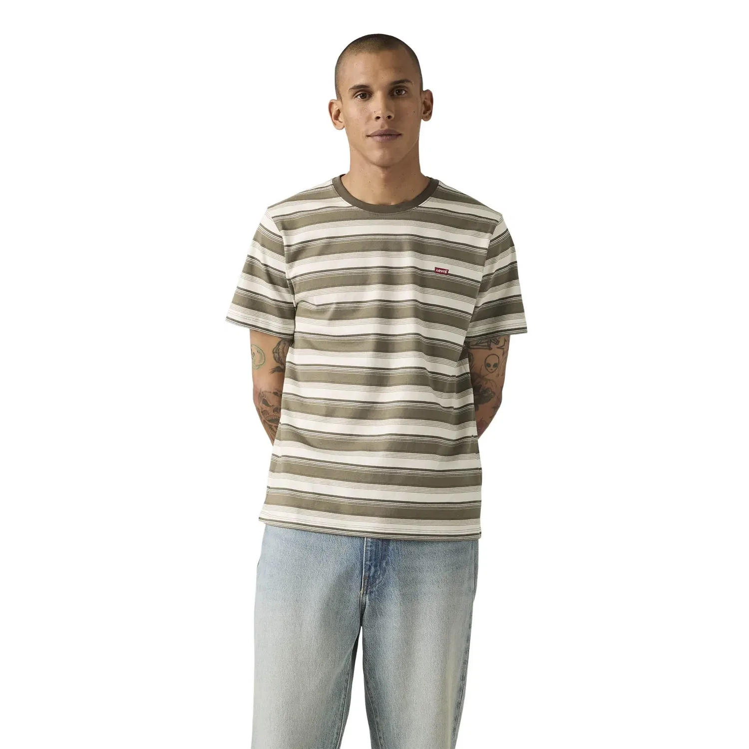 Мужская футболка в полоску Levi's, Beige (Stripe) — фото 3