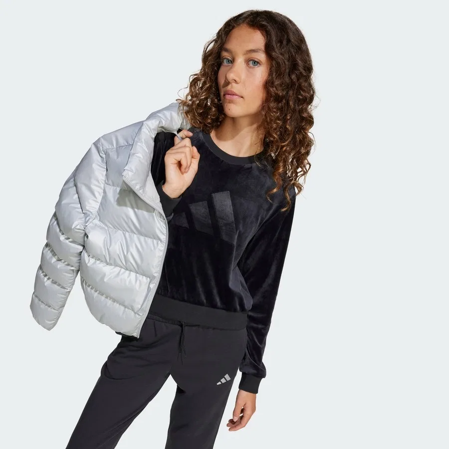 Свитшот укороченный с принтом Sportswear Girl Holiday Glam adidas, Черный — фото 4