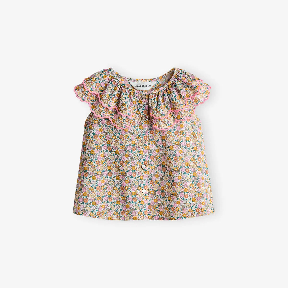 Хлопковая блузка без рукавов с цветочным принтом, 2-10 лет H&M Adorables, желтый