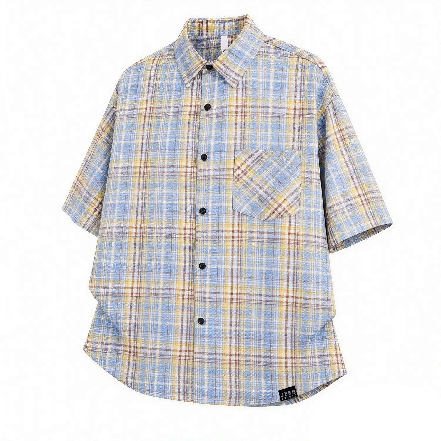 Детская рубашка с принтом JEEP SPIRIT, Blue Yellow Plaid