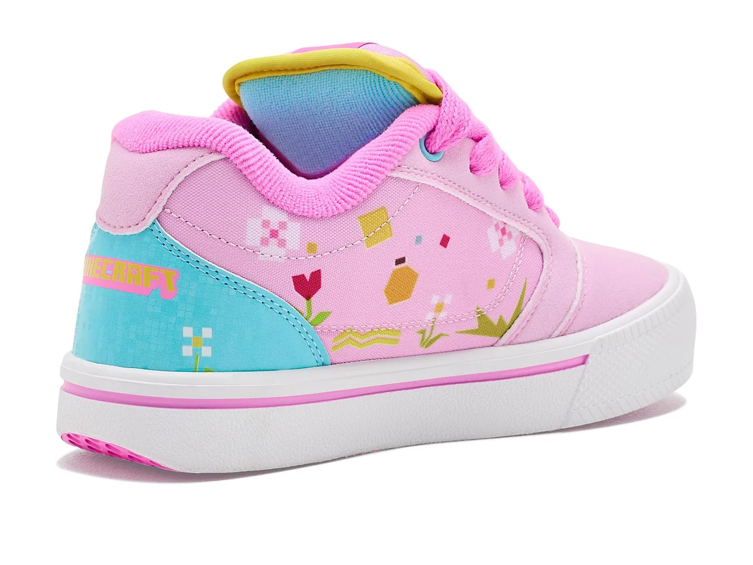 Кроссовки Minecraft Pro25 (для маленьких и больших детей и взрослых) Heelys, Light Pink/Light Blue/Yellow — фото 4