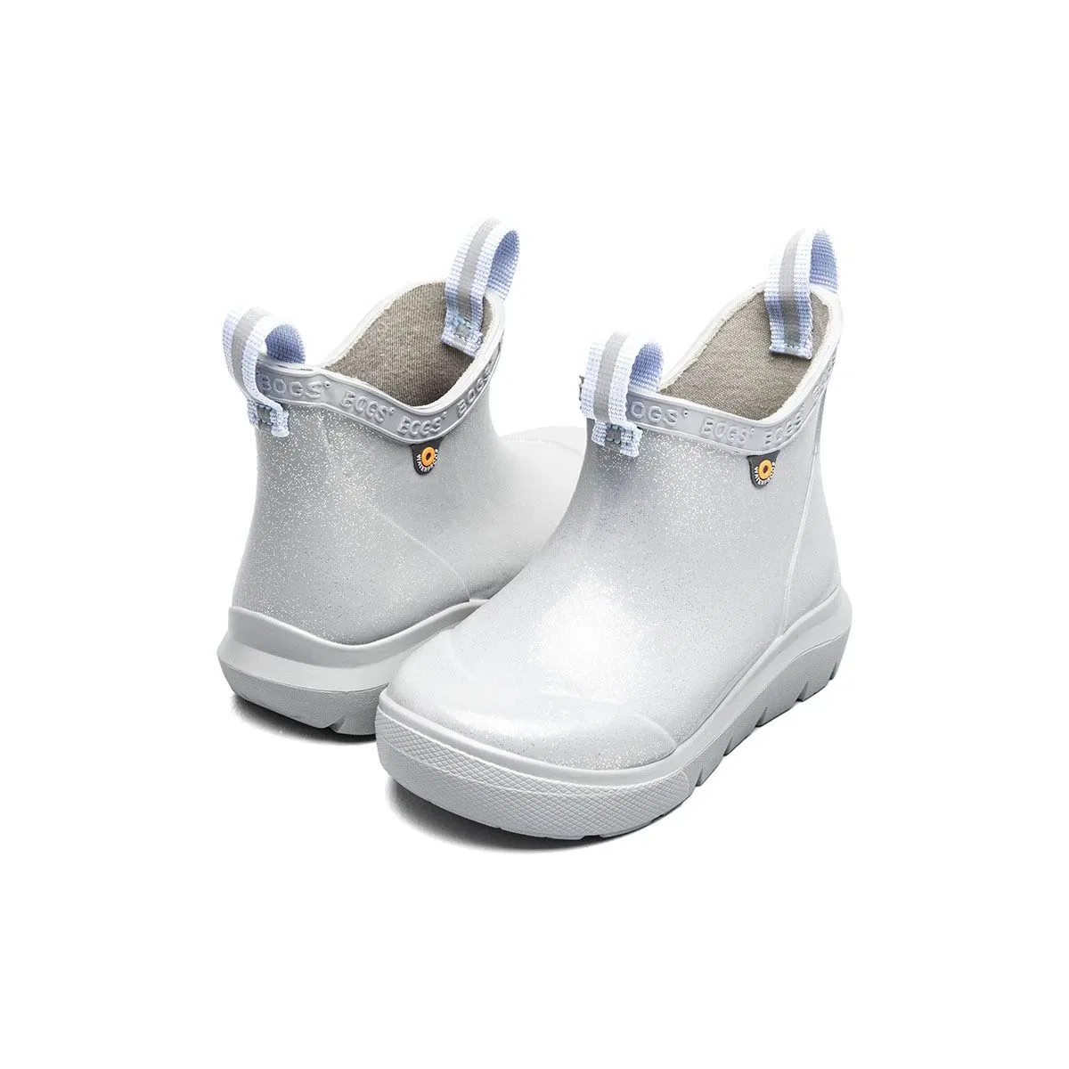 Детские резиновые сапоги для мальчиков с блестками Skyline Rain Glitter Chelsea Boot Bogs, серебристый — фото 2