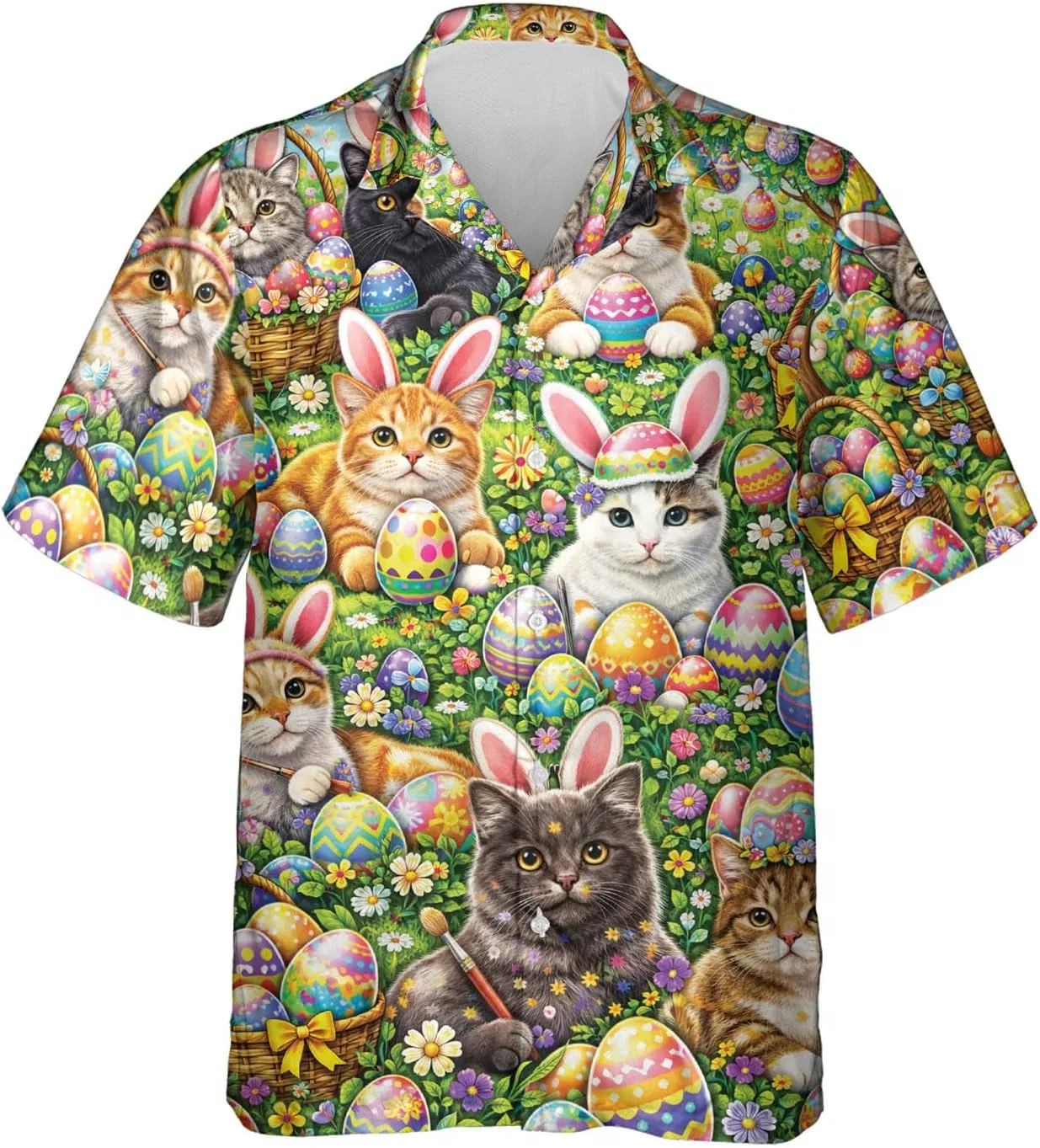 Мужская гавайская рубашка с коротким рукавом, с принтом, Easter Day, Easter 06