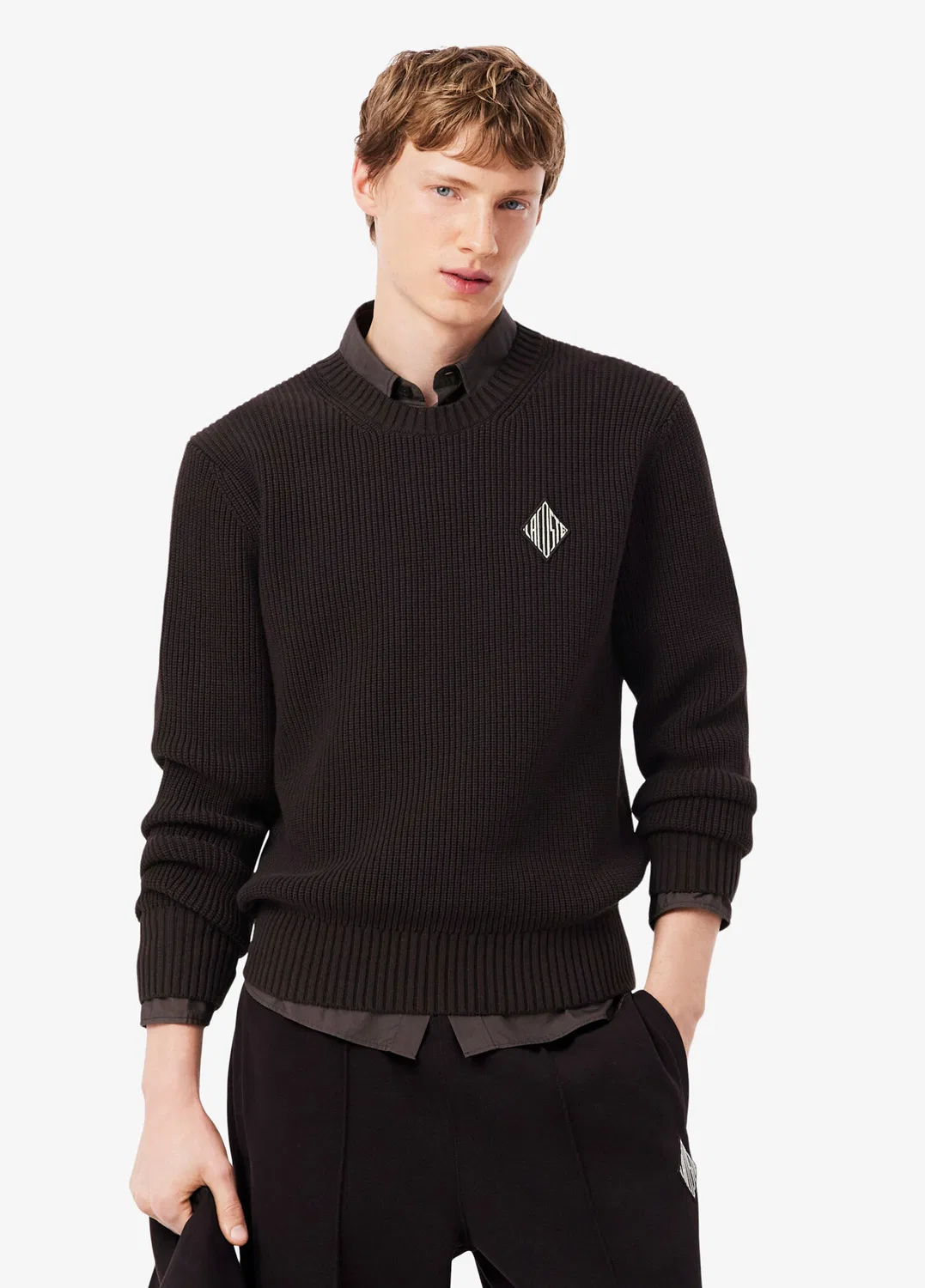 Свитер Lacoste Classic Fit, коричневый — фото 2