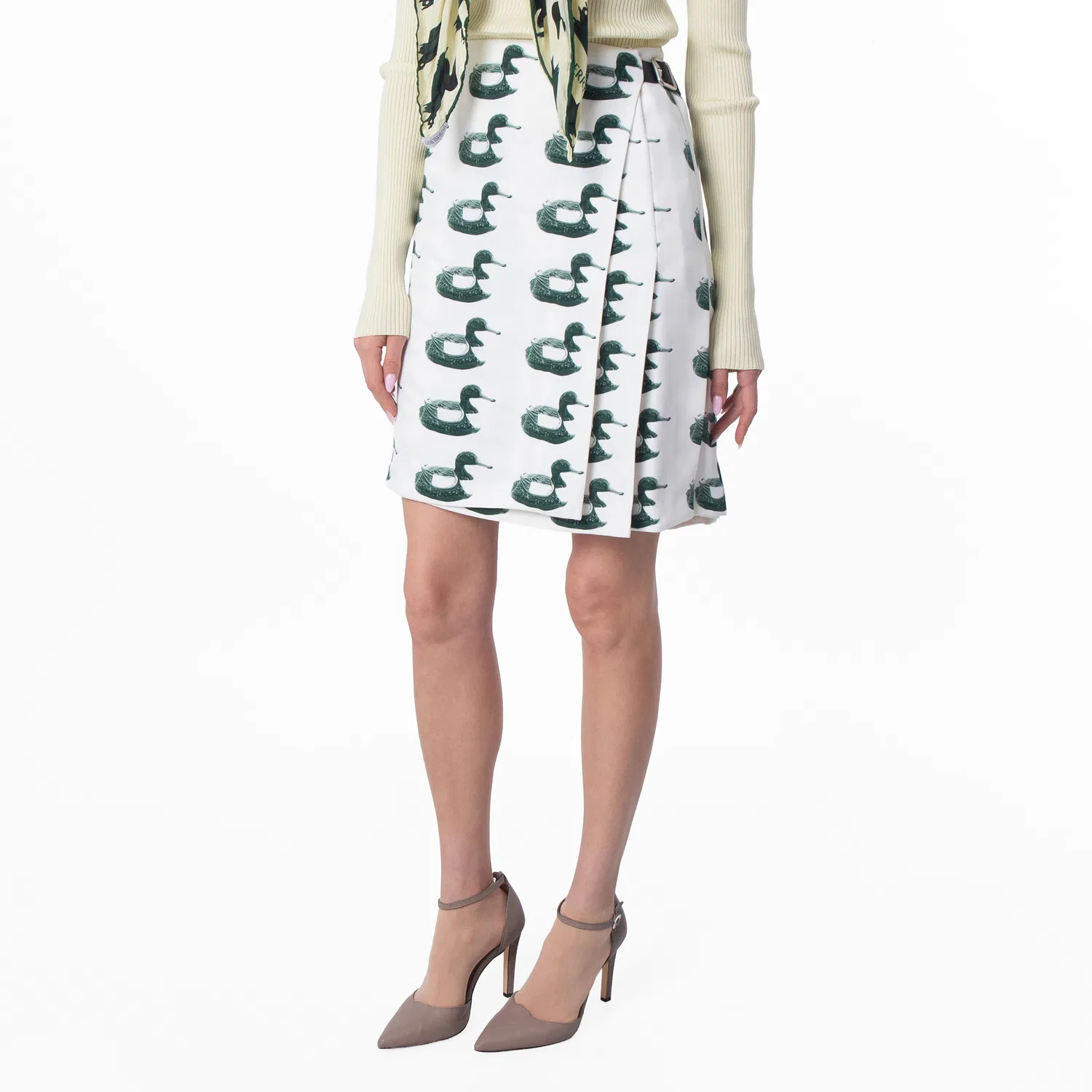 Юбка-килт с утиным принтом Burberry, Vine Ip Pattern
