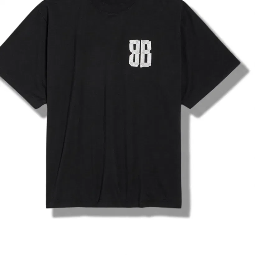 Мужская футболка с круглым вырезом Black Balenciaga, Черный — фото 3