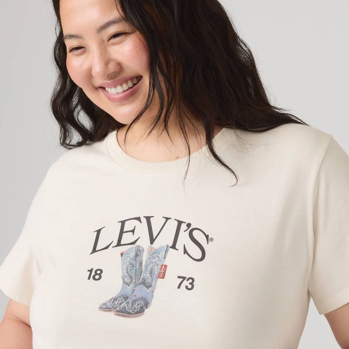 Идеальная футболка (большого размера) Levi's, Levi'S Denim Boots Egret - White — фото 2