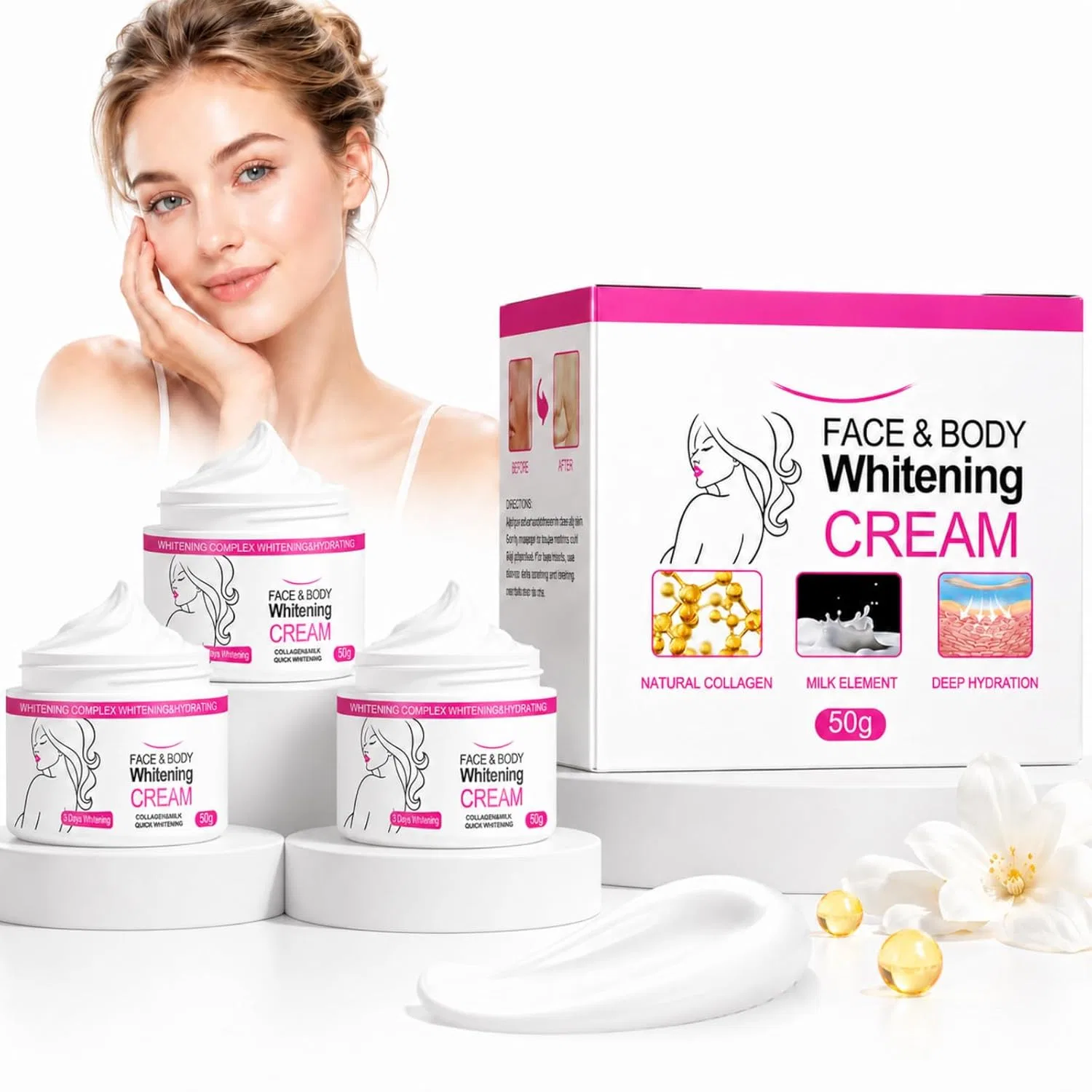 Осветляющий лосьон для лица и тела AAFGVC, 3 шт, 50 мл