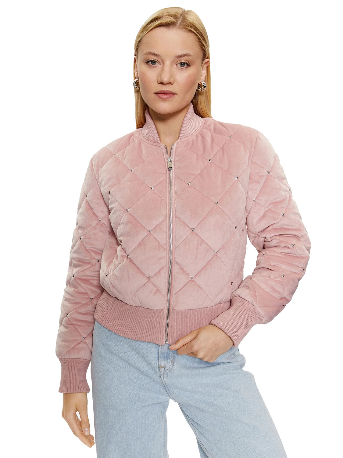 

Пуховик piumino eva quilted Guess, розовый