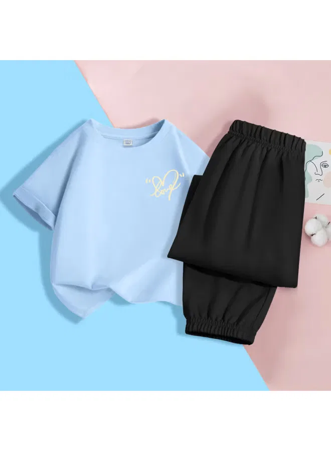 Комплект детской летней одежды с длинным рукавом Jeanswest, синий — фото 2