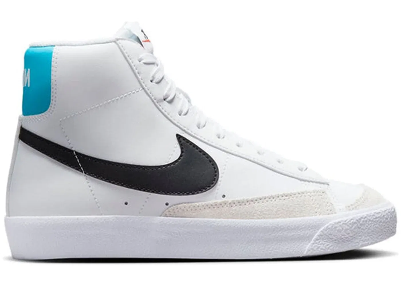 Детские кроссовки для мальчиков и девочек с модельным дизайном Nike Blazer Mid 77 Nike, White/Black/Light Photo Blue/Sail