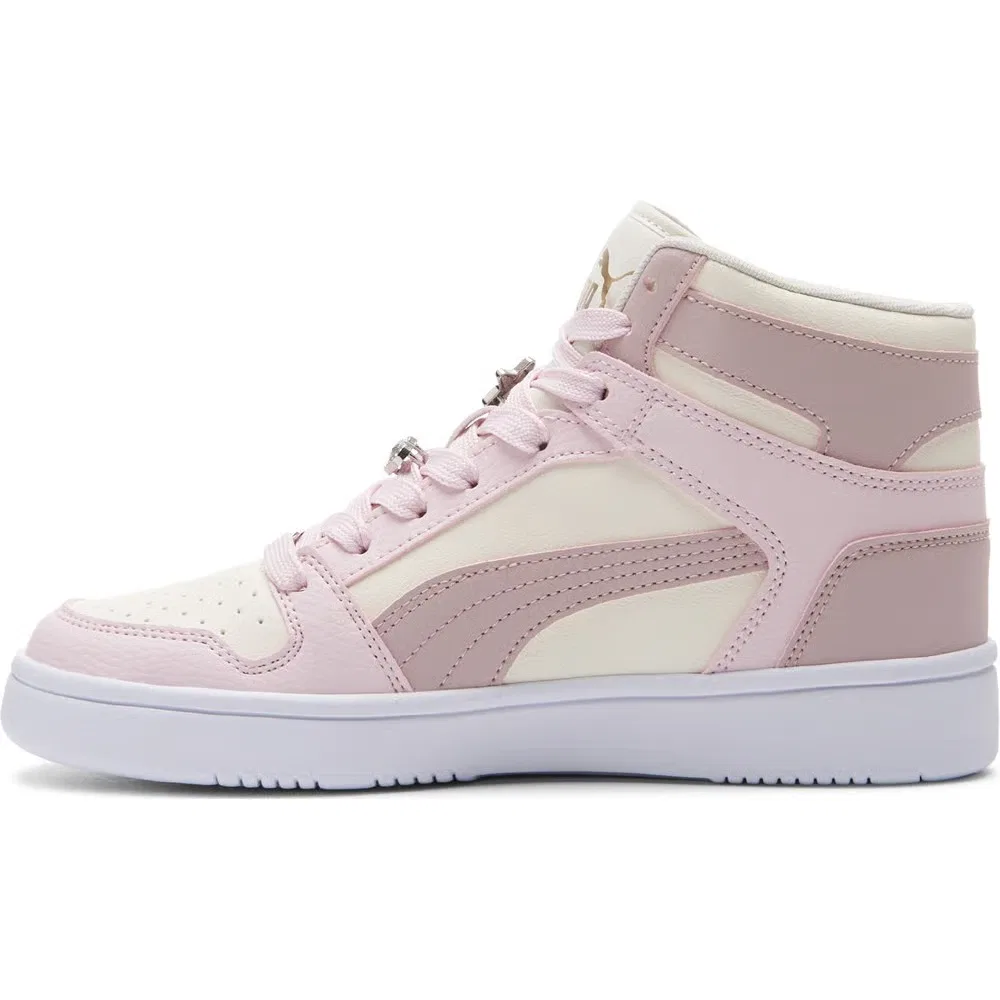 Детские высокие кроссовки Puma, Pink/White — фото 3