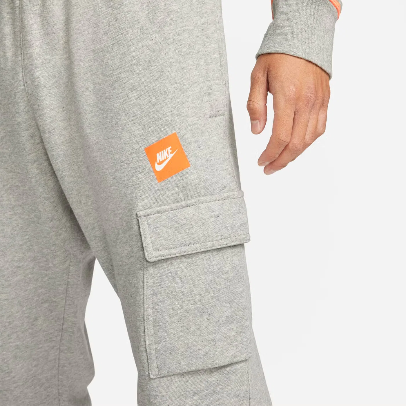 Брюки карго из флиса с принтом Just Do It Nike, серый — фото 3