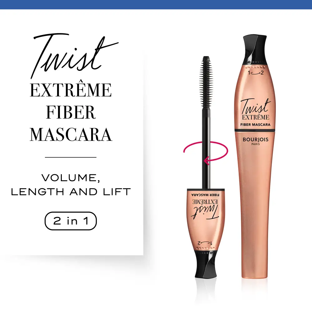 Bourjois Twist Extrême Fiber Mascara удлиняющая тушь для ресниц черная 24, 8 мл — фото 3