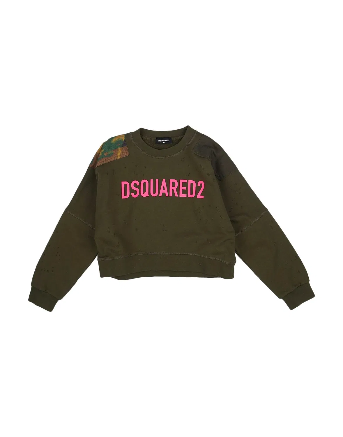 Детский свитшот для мальчиков с принтом Dsquared2, темно-зеленый