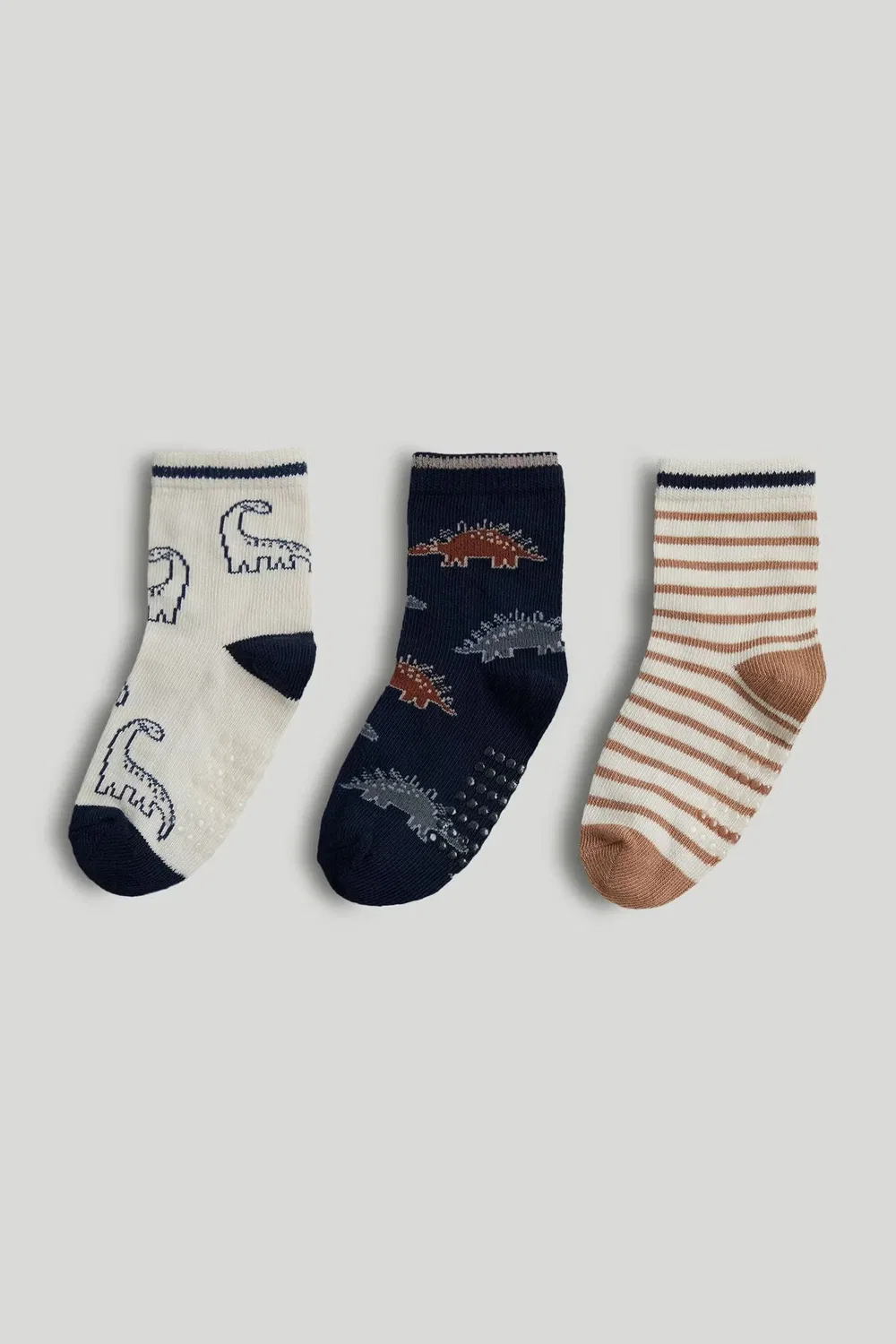 Носки-следки с динозаврами, комплект из 3 пар, Mothercare, мультиколор