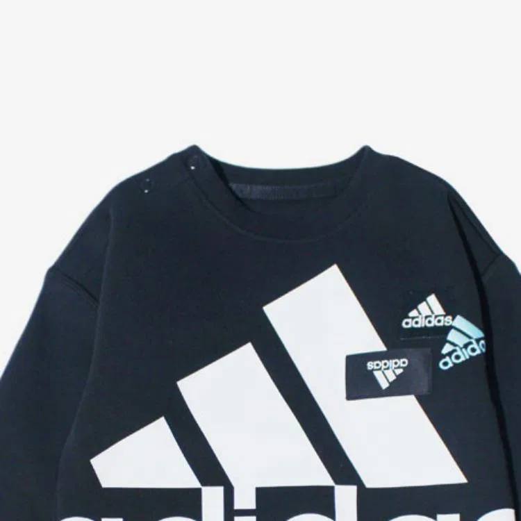 Детский спортивный комплект с логотипом Adidas, Navy Blue/White — фото 4