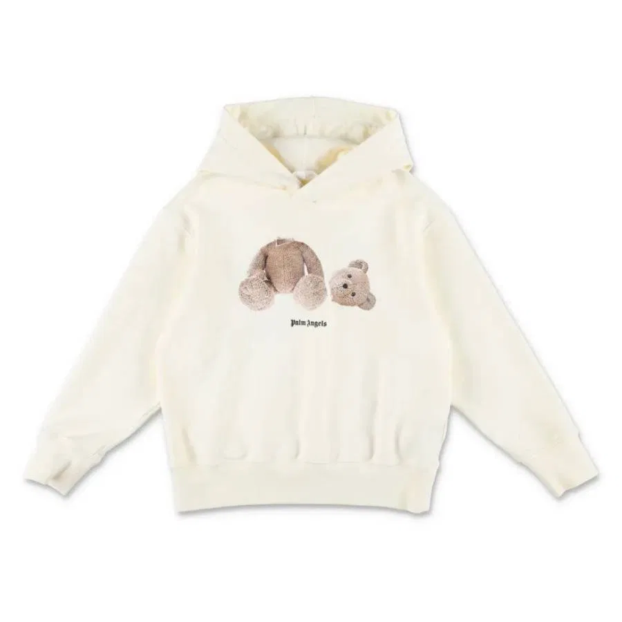 Худи с принтом Kids Bear Printed Hoodie Palm Angels, Butter Brown